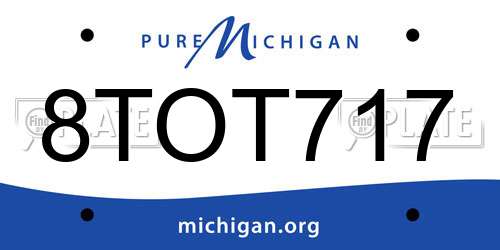 8TOT717 Michigan License Plate