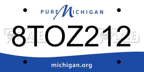 8TOZ212 Michigan License Plate