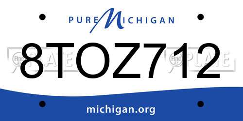 8TOZ712 Michigan License Plate