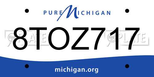 8TOZ717 Michigan License Plate