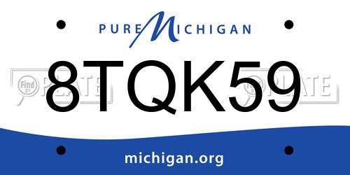 8TQK59 Michigan License Plate