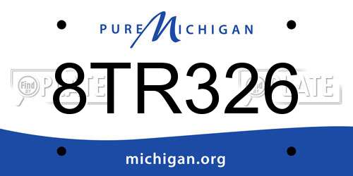 8TR326 Michigan License Plate