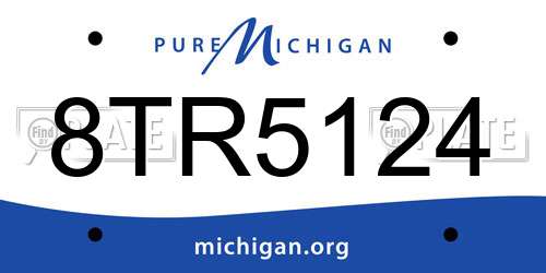 8TR5124 Michigan License Plate