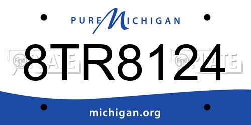 8TR8124 Michigan License Plate