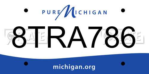 8TRA786 Michigan License Plate