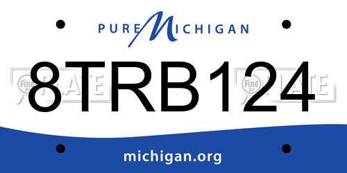 8TRB124 Michigan License Plate
