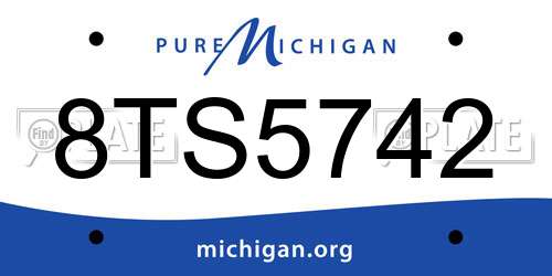 8TS5742 Michigan License Plate