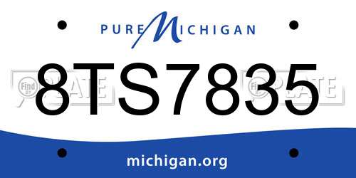 8TS7835 Michigan License Plate