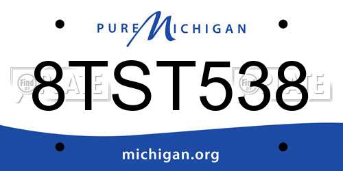8TST538 Michigan License Plate