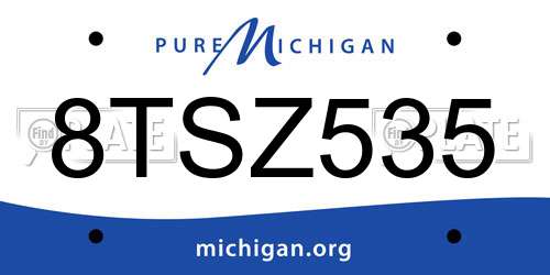 8TSZ535 Michigan License Plate