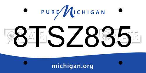 8TSZ835 Michigan License Plate