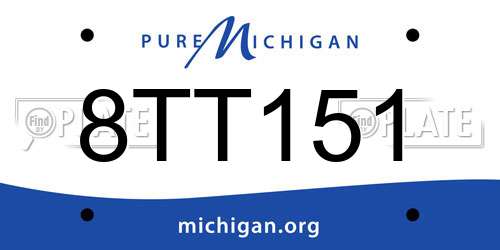 8TT151 Michigan License Plate