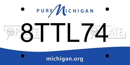 8TTL74 Michigan License Plate