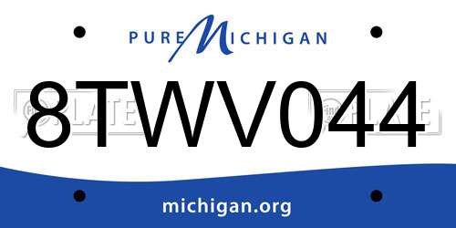 8TWV044 Michigan License Plate