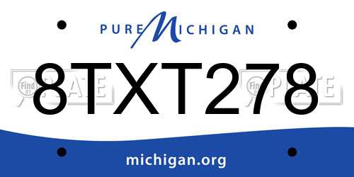 8TXT278 Michigan License Plate