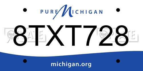 8TXT728 Michigan License Plate