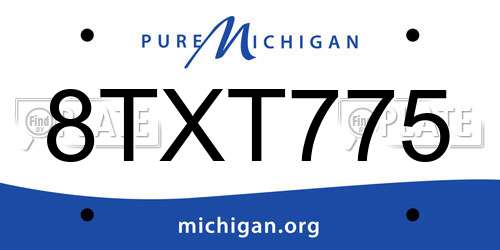 8TXT775 Michigan License Plate