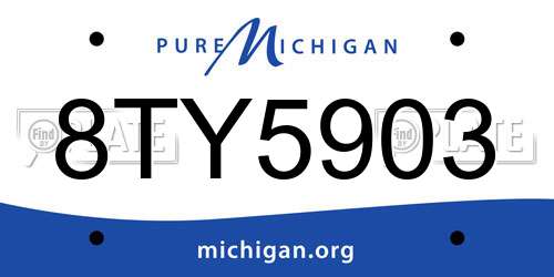 8TY5903 Michigan License Plate
