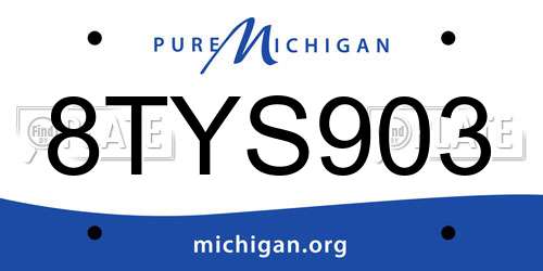 8TYS903 Michigan License Plate