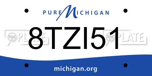 8TZI51 Michigan License Plate