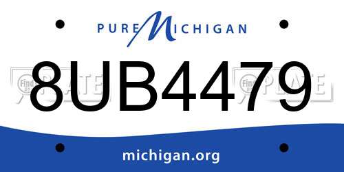 8UB4479 Michigan License Plate