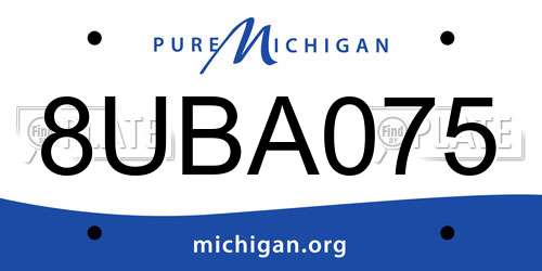 8UBA075 Michigan License Plate