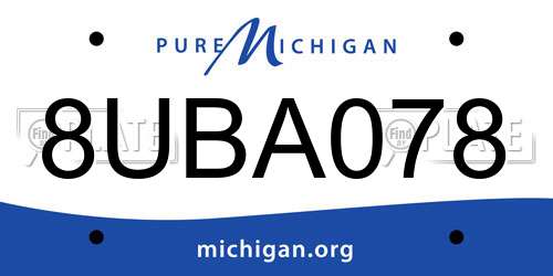 8UBA078 Michigan License Plate