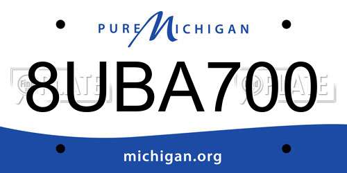 8UBA700 Michigan License Plate