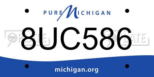 8UC586 Michigan License Plate