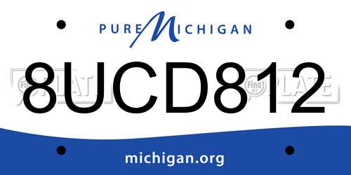 8UCD812 Michigan License Plate