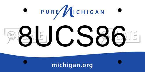 8UCS86 Michigan License Plate