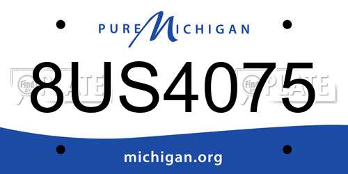 8US4075 Michigan License Plate