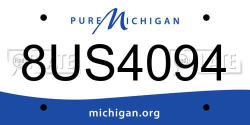 8US4094 Michigan License Plate
