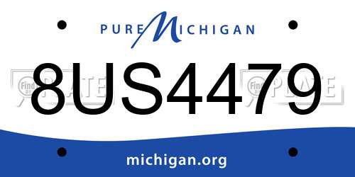 8US4479 Michigan License Plate