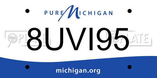 8UVI95 Michigan License Plate