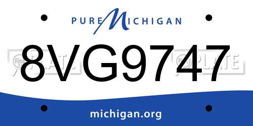 8VG9747 Michigan License Plate