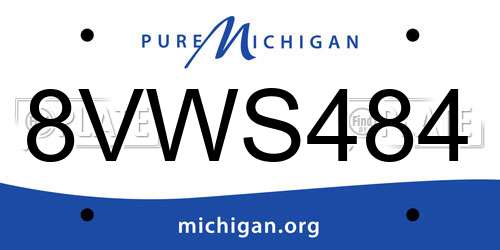 8VWS484 Michigan License Plate