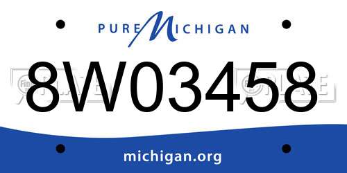 8W03458 Michigan License Plate