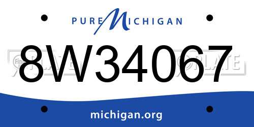 8W34067 Michigan License Plate