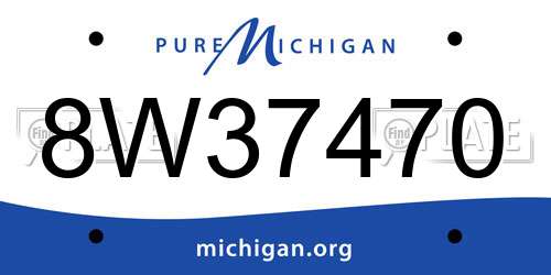 8W37470 Michigan License Plate