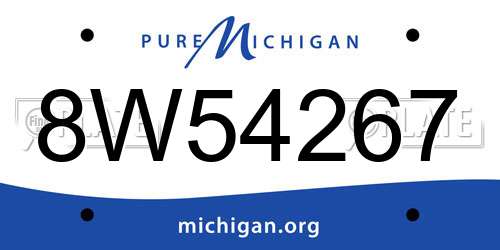 8W54267 Michigan License Plate