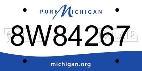 8W84267 Michigan License Plate