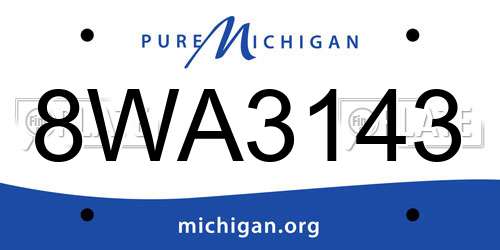 8WA3143 Michigan License Plate
