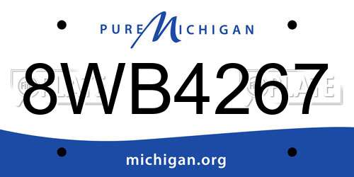 8WB4267 Michigan License Plate