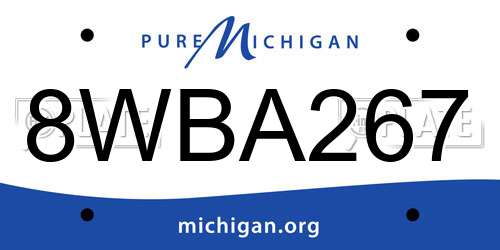 8WBA267 Michigan License Plate