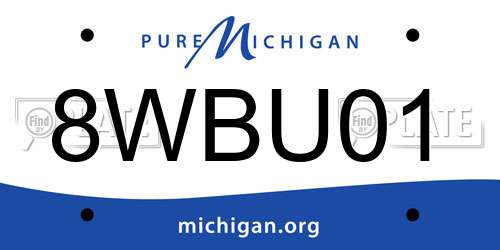 8WBU01 Michigan License Plate