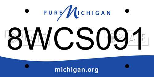 8WCS091 Michigan License Plate