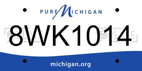 8WK1014 Michigan License Plate