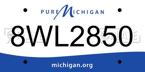 8WL2850 Michigan License Plate
