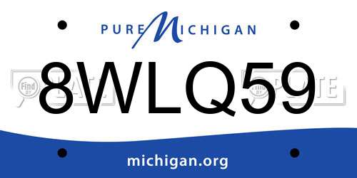 8WLQ59 Michigan License Plate